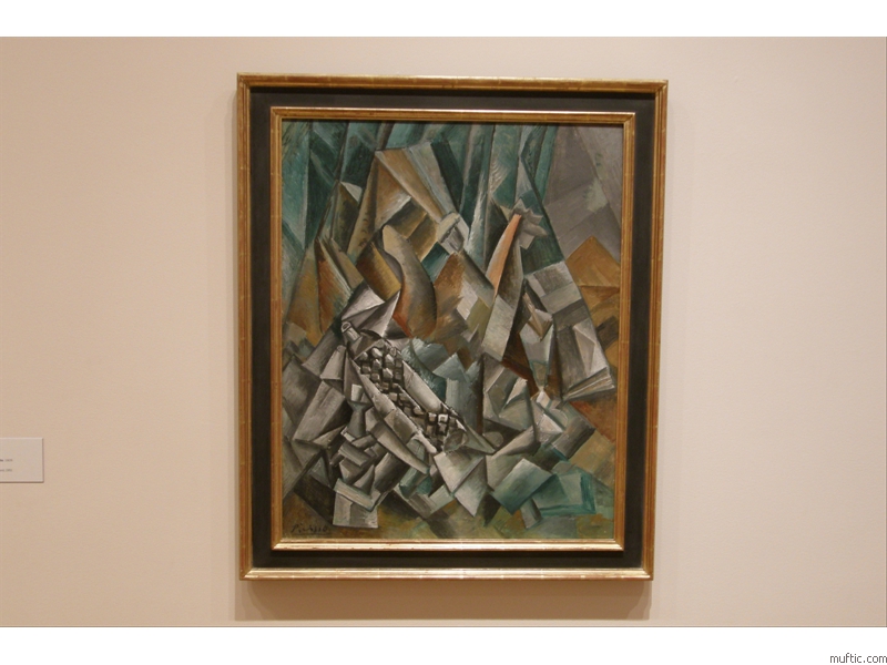 Pablo Picasso: Still Life with Liqueur Bottle, 1909 - oil